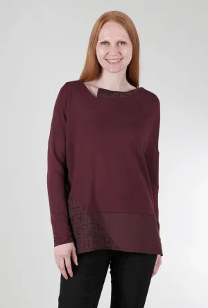 Stitch Tech Trim Top, Burgundy/Black