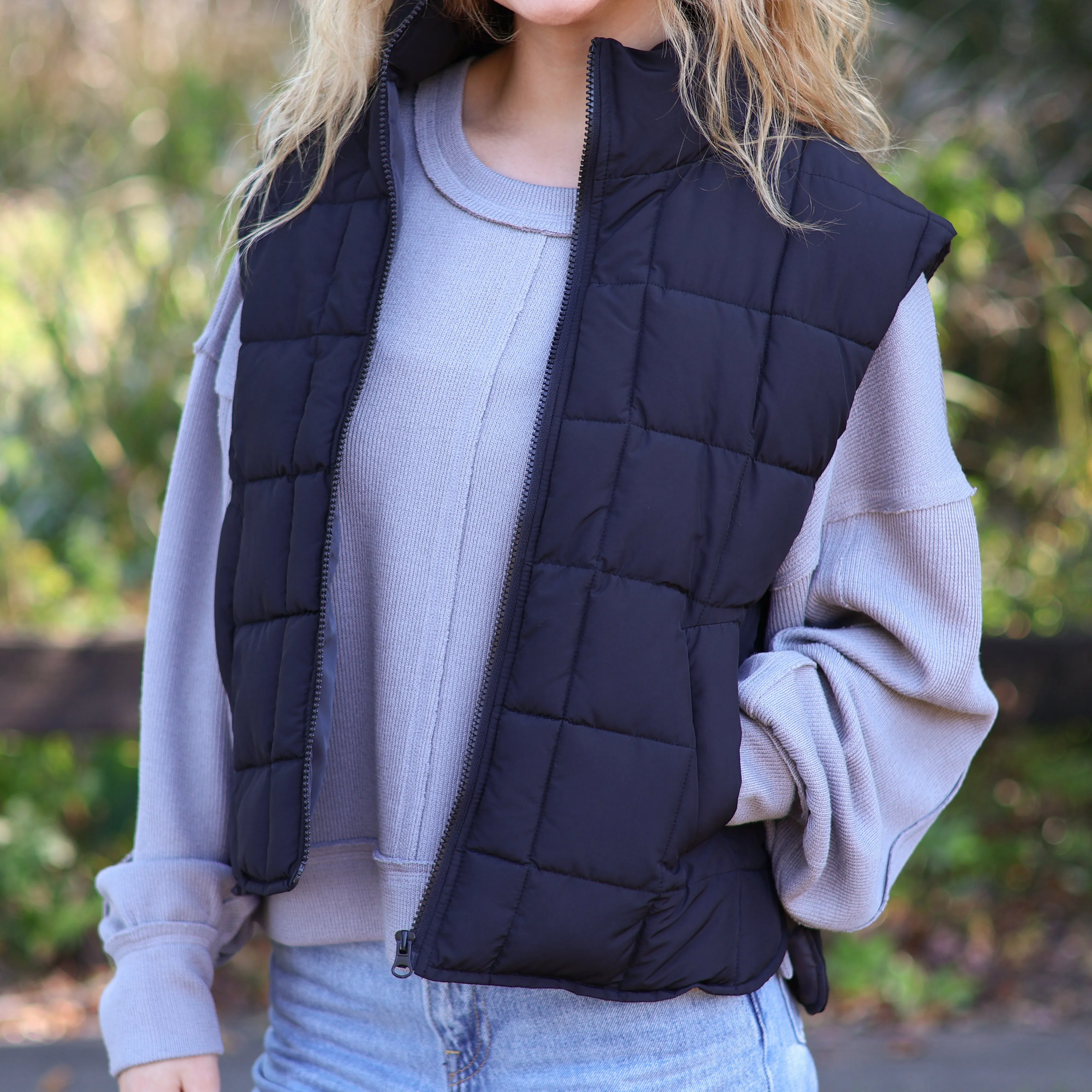 Tulip Hem Quilted Vest