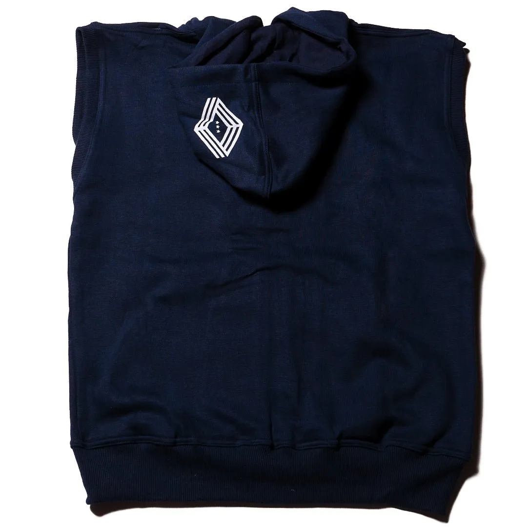 Union Boxing Sleeveless Zipped Hoodie - Navy