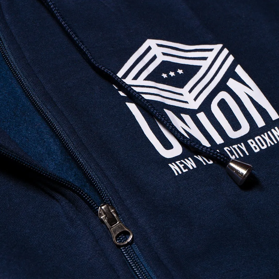 Union Boxing Sleeveless Zipped Hoodie - Navy