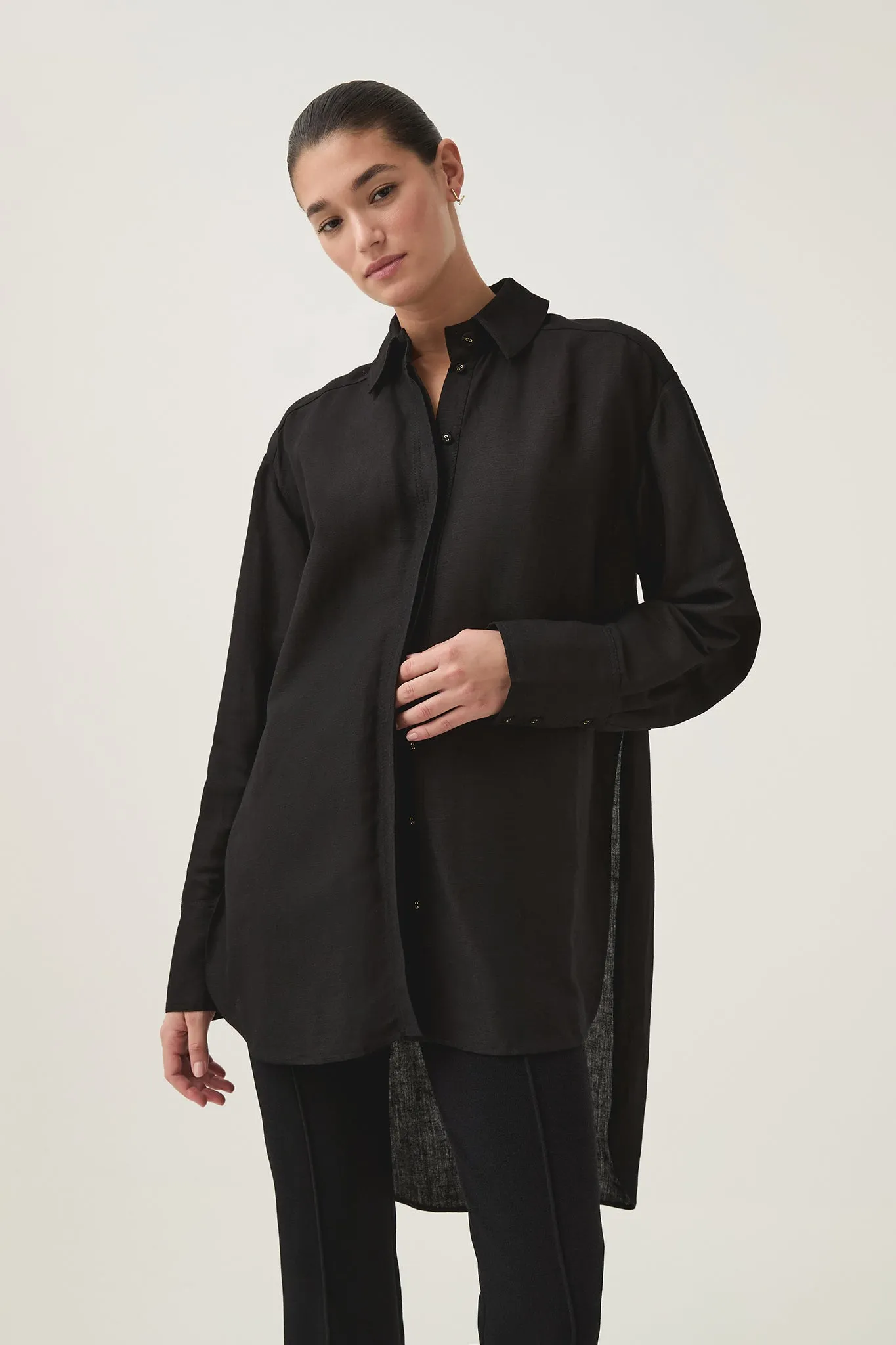 Virtuous Lace-Up Longline Shirt