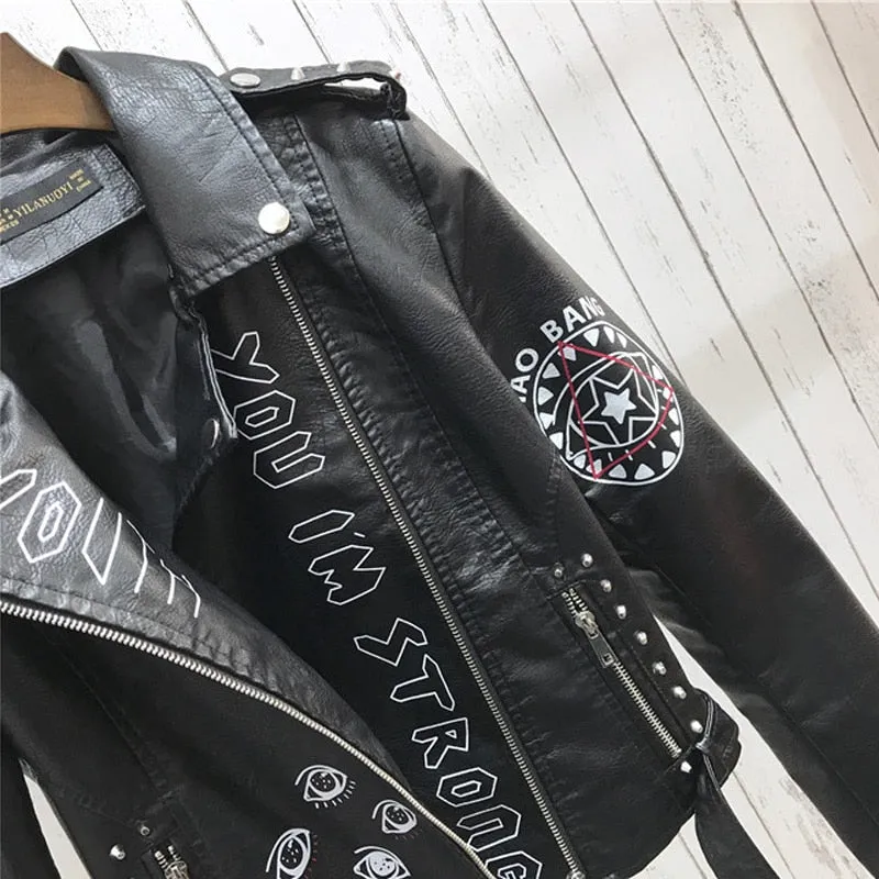 Women Winter Faux Soft Leather Jackets Coats Black PU