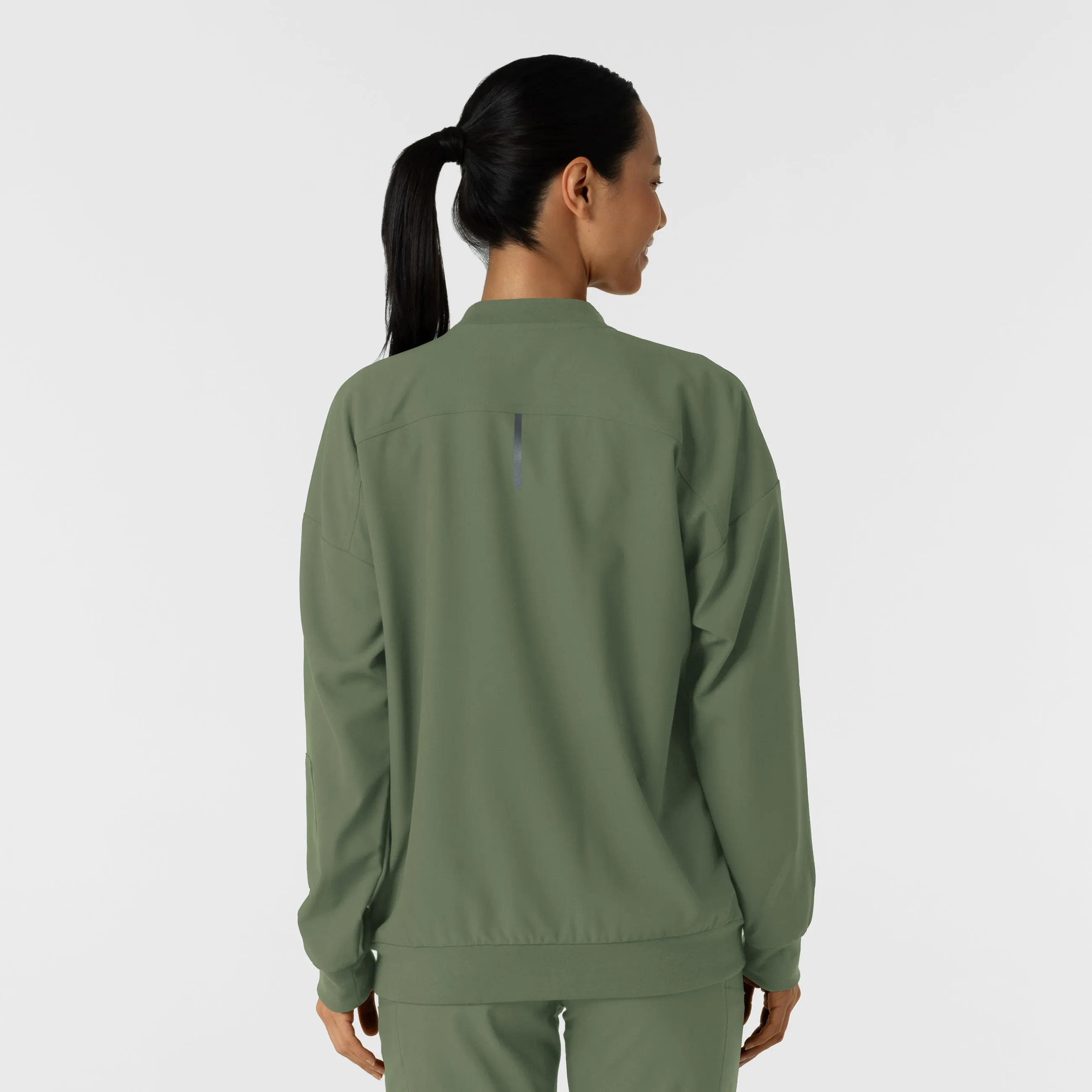 Women's Bomber Scrub Jacket - Olive