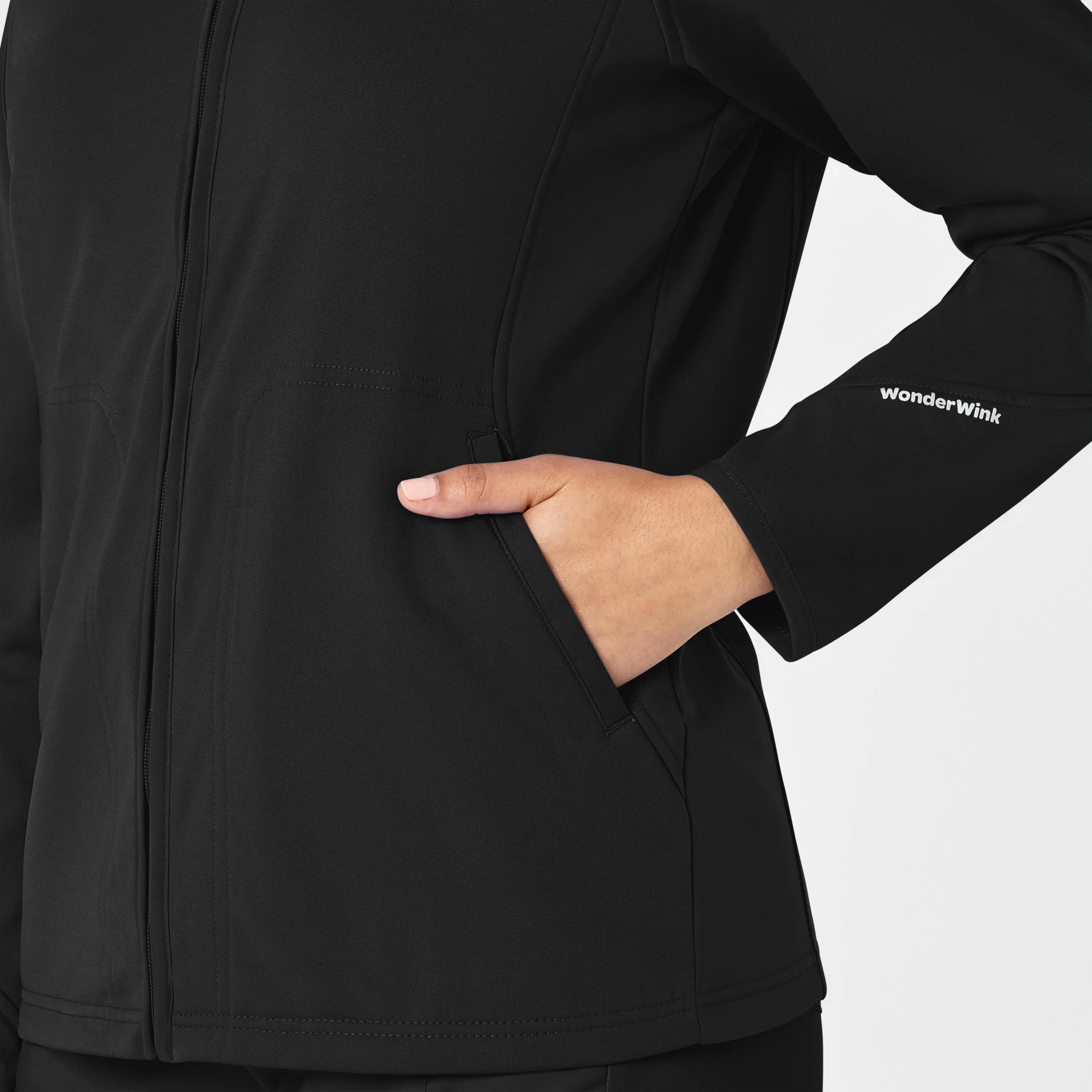 Women's Fleece Full Zip Jacket - Black