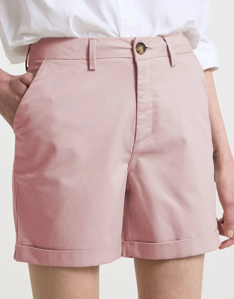 Women's Peony Trendy Wear Denim Short - PEACH